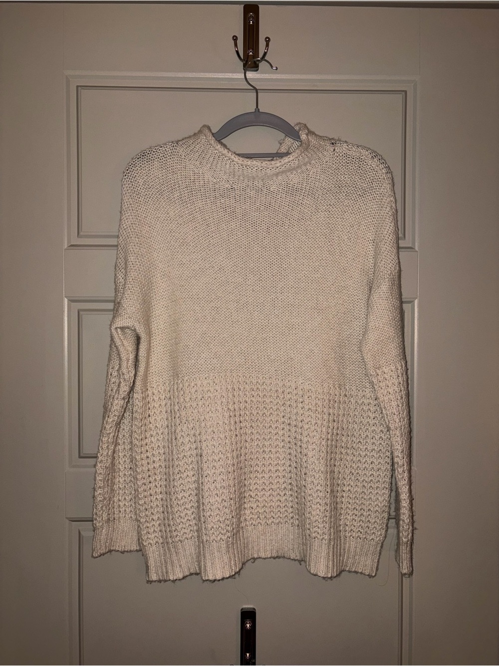 American Eagle Outfitters Cream Knit Cowl-Neck Sweater